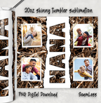 MAMA Camo 4 Photo Collage Custom 20oz Skinny Tumbler, Personalized Mama Picture Tumbler, Mother’s Day Gift for Mom