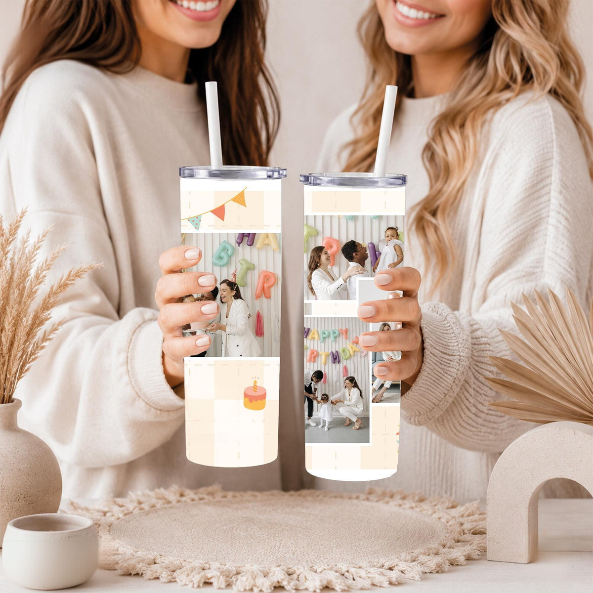Custom Birthday Photo Tumbler | Personalized Birthday Gift for Her | Custom Picture Party Cup, Customized Birthday Gift | Anniversary Gift