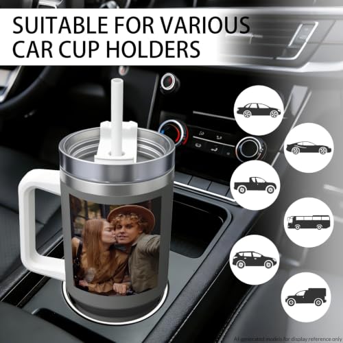 Personalized 40 Oz Tumbler with Photo Logo Text, Custom Travel Mug Cup