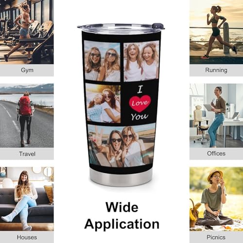 Personalized Tumbler with Picture Custom Cup Christmas Gift Photo Novelty Coffee Mug Birthday Xmas Gift to Dad Mom Friend