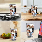 Personalized 20oz Tumbler with Lid, Custom Photo & Name Insulated Double Wall Travel Tumbler, Custom Photo Cup Gift for Dad, Mom, Husband, Wife