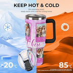 Personalized Tumbler Custom Vacuum Insulated Travel Mug Customizable Coffee Cup with Your Photos and Text Christmas Birthday Gift