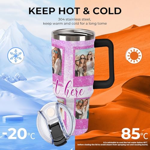 Personalized Tumbler Custom Vacuum Insulated Travel Mug Customizable Coffee Cup with Your Photos and Text Christmas Birthday Gift