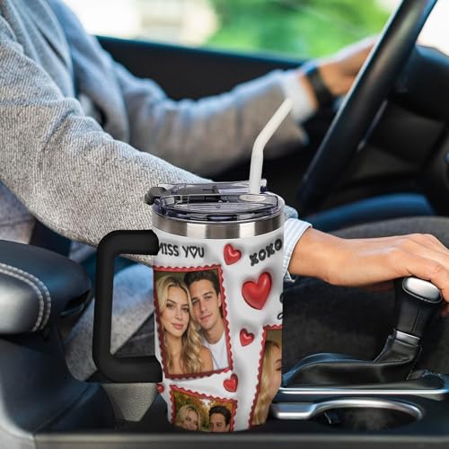 Personalized Tumbler Custom Vacuum Insulated Travel Mug Customizable Coffee Cup with Your Photos and Text Christmas Birthday Gift