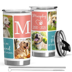Artsadd Personalized Tumbler with Photo Text Christmas Gifts for for Dad Mom Boyfriend Husband Friends Family Customized Coffee Tumblers With Lid and Strawstraw 20oz Stainless Steel Cup Tumbler