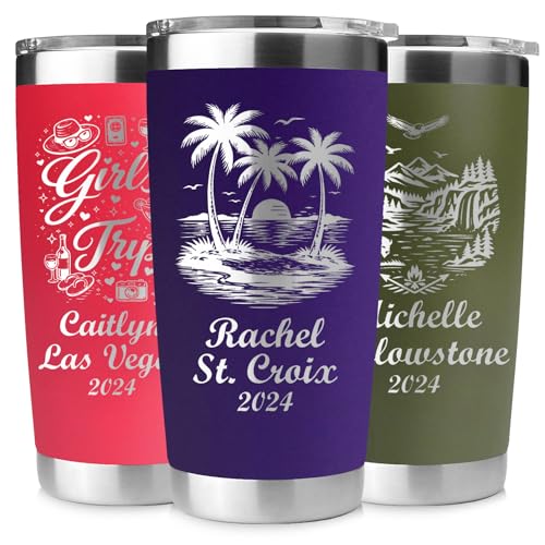 20oz Personalized Vacation Name Tumbler — personalized design example