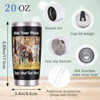 Custom Photo Cups Personalized Picture Coffee Tumbler with Text 20oz Stainless Steel Custom Tumbler Coffee Cup Customized Double Wall Insulated Travel Mug Christmas Birthday Gifts for Women Men Visit the DIYKST Store