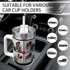 AooHHooA Custom 40 oz Tumbler with 4 Photos, Insulated Stainless Steel