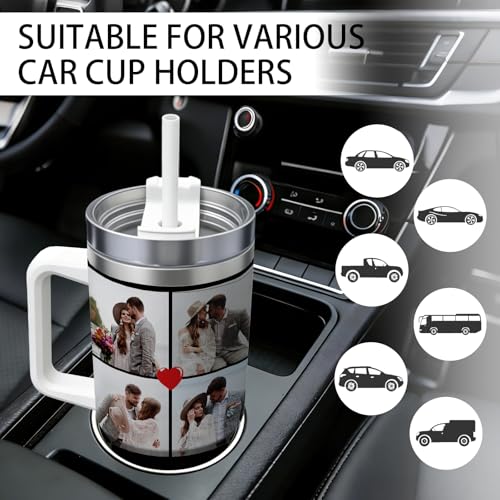 AooHHooA Custom 40 oz Tumbler with 4 Photos, Insulated Stainless Steel