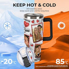 Personalized Tumbler Custom Vacuum Insulated Travel Mug Customizable Coffee Cup with Your Photos and Text Christmas Birthday Gift