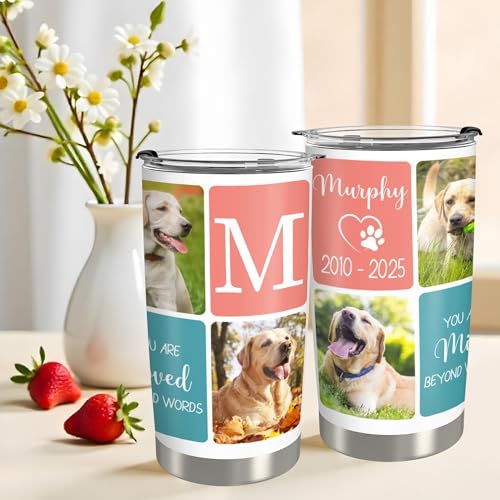 Artsadd Personalized Tumbler with Photo Text Christmas Gifts for for Dad Mom Boyfriend Husband Friends Family Customized Coffee Tumblers With Lid and Strawstraw 20oz Stainless Steel Cup Tumbler