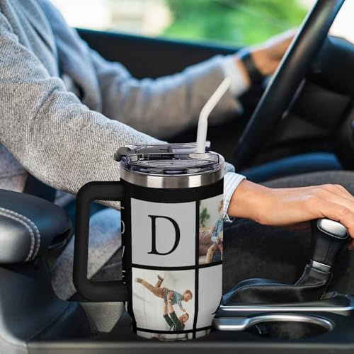 Personalized Tumbler Custom Vacuum Insulated Travel Mug Customizable Coffee Cup with Your Photos and Text Christmas Birthday Gift