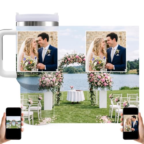 40oz Custom Background & Portrait Photo Tumbler — personalized design example