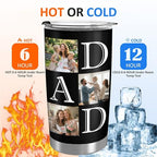 Personalized 20oz Tumbler with Lid, Custom Photo & Name Insulated Double Wall Travel Tumbler, Custom Photo Cup Gift for Dad, Mom, Husband, Wife