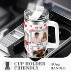Personalized Picture Tumbler Cups for Men Women, Gift for Husband Wife Him Her Valentines Day, Custom Photo Image & Text Travel Mug, Insulated Stainless Steel Coffee Mug (40oz - 6 Photos)