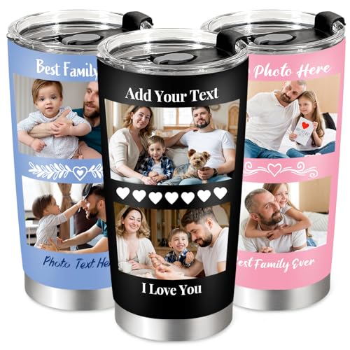 20oz Two-Photo Family Message Tumbler — personalized design example