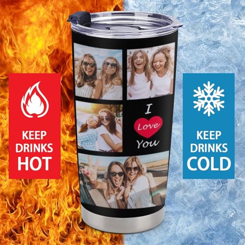 Personalized Tumbler with Picture Custom Cup Christmas Gift Photo Novelty Coffee Mug Birthday Xmas Gift to Dad Mom Friend