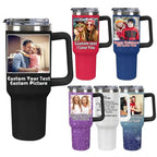 Personalized Picture Tumbler for Men Women,Xmas Gift for Dad Mom Families Friends,Custom Photo Image & Text Travel Mug,Insulated Coffee Cup,40oz Multi Color