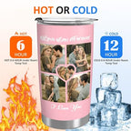 Personalized Tumbler Custom Vacuum Insulated Travel Mug Customizable Coffee Cup with Your Photos and Text Christmas Birthday Gift