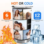 Personalized 20oz Tumbler with Lid, Custom Photo & Name Insulated Double Wall Travel Tumbler, Custom Photo Cup Gift for Dad, Mom, Husband, Wife