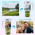 Custom Tumbler 40oz Stainless Steel with Picture Personalized Photo Mug
