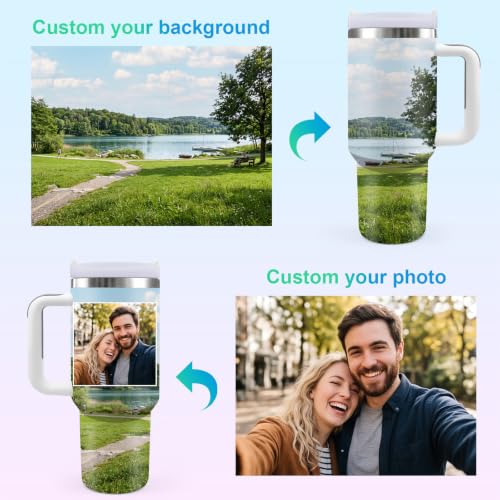 Custom Tumbler 40oz Stainless Steel with Picture Personalized Photo Mug