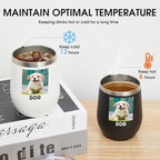Personalized Custom Wine Tumbler Print in USA 12oz Stainless Steel Travel Coffee Cup with Lid & Straw Double Wall Insulated Mug with Colorful Text Logo Photo