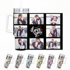 Custom Photo 40oz Insulated Tumbler with Handle, Personalized Picture Cup Gift for Family Friends