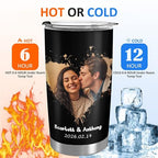 Personalized Tumbler Custom Vacuum Insulated Travel Mug Customizable Coffee Cup with Your Photos and Text Christmas Birthday Gift (Valentines Tumbler)