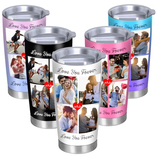 20oz Love You Forever Four-Photo Tumbler — personalized design example