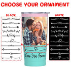 Personalized Tumblers with Pictures Lids and Straws 20 oz Custom Photo Stainless Steel Coffee Tumbler with Name Text Coffee Mug Cup Gifts for Christmas Anniversary Birthday for Dad Mom Friend