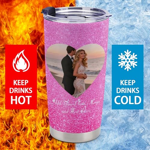 Personalized Tumbler Custom Vacuum Insulated Travel Mug Customizable Coffee Cup with Your Photos and Text Christmas Birthday Gift