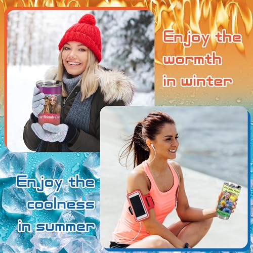 Personalized Tumbler Custom Vacuum Insulated Travel Mug Customizable Coffee Cup with Your Photos and Text Christmas Birthday Gift (One Photos+Text(two sides))