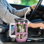Personalized Picture Tumbler for Men Women,Gift for Dad Mom Families Friends,Custom Photo Image & Text Travel Mug,Insulated Stainless Steel Coffee Cup,Multi Color (40oz-12 Photos)