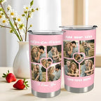 Personalized Tumbler Custom Vacuum Insulated Travel Mug Customizable Coffee Cup with Your Photos and Text Christmas Birthday Gift