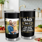 Personalized 20oz Tumbler with Lid, Custom Photo & Name Insulated Double Wall Travel Tumbler, Custom Photo Cup Gift for Dad, Mom, Husband, Wife
