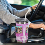 Personalized Tumbler Custom Vacuum Insulated Travel Mug Customizable Coffee Cup with Your Photos and Text Christmas Birthday Gift