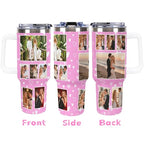 Personalized Picture Tumbler for Men Women,Gift for Dad Mom Families Friends,Custom Photo Image & Text Travel Mug,Insulated Stainless Steel Coffee Cup,Multi Color (40oz-12 Photos)
