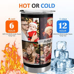 Personalized Tumbler with Photo Text Stainless Steel Tumbler with Straw Custom Funny Coffee Mug Cup Gifts for Anniversary Birthday Christmas Gift for Dad Mom Boyfriend Husband Friends