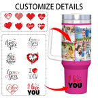 AooHHooA Custom 40 oz Tumbler with 4 Photos, Insulated Stainless Steel