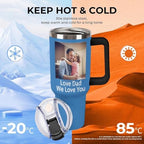 Personalized Picture Tumbler for Men Women,Xmas Gift for Dad Mom Families Friends,Custom Photo Image & Text Travel Mug,Insulated Coffee Cup,40oz Multi Color