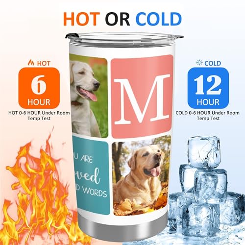 Artsadd Personalized Tumbler with Photo Text Christmas Gifts for for Dad Mom Boyfriend Husband Friends Family Customized Coffee Tumblers With Lid and Strawstraw 20oz Stainless Steel Cup Tumbler
