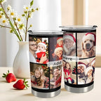Personalized Tumbler with Photo Text Stainless Steel Tumbler with Straw Custom Funny Coffee Mug Cup Gifts for Anniversary Birthday Christmas Gift for Dad Mom Boyfriend Husband Friends