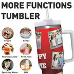Custom Personalized 8 Photos Text Insulated Stainless Steel Tumbler 40 OZ (1200 ML), Design Pictures Unique Travel Coffee Cup Gifts for Birthday Anniversary Party