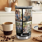 Personalized 20oz Tumbler with Lid, Custom Photo & Name Insulated Double Wall Travel Tumbler, Custom Photo Cup Gift for Dad, Mom, Husband, Wife