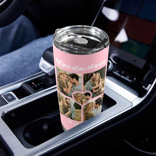 Personalized Tumbler Custom Vacuum Insulated Travel Mug Customizable Coffee Cup with Your Photos and Text Christmas Birthday Gift