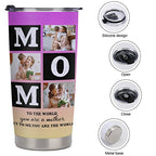 Personalized Picture Coffee Mug Gift on Mother's Day Birthday for Mom Wife Grandma Custom Photo Travel Tumbler Insulated Stainless Steel Image Cup