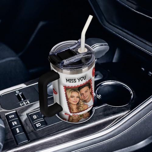 Personalized Tumbler Custom Vacuum Insulated Travel Mug Customizable Coffee Cup with Your Photos and Text Christmas Birthday Gift