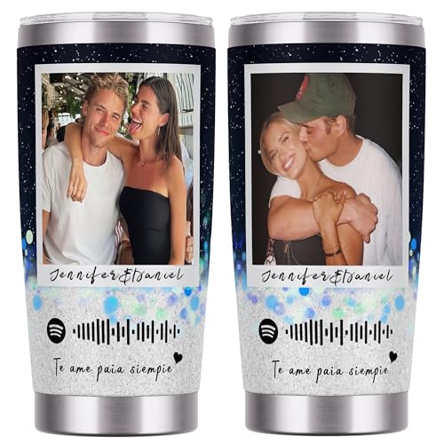 Personalized Stainless Steel Photo Coffee Tumbler with Picture 20oz 30oz Custom Gift for Christmas, Anniversary, Birthday