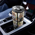 Personalized 20oz Tumbler with Lid, Custom Photo & Name Insulated Double Wall Travel Tumbler, Custom Photo Cup Gift for Dad, Mom, Husband, Wife